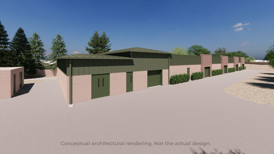 Conceptual architectural rendering. Not the actual design.