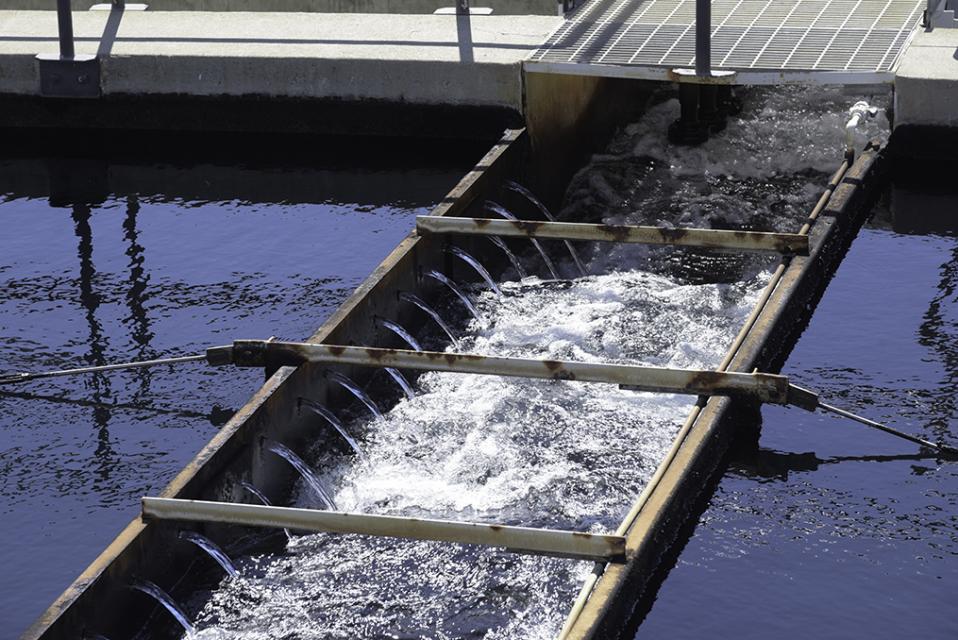 Close up of water clarifier at the Patterson Pass Water Treatment Plant